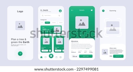 Plant shopping app ui Editable Template