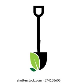 Plant Shovel Gardener Logo