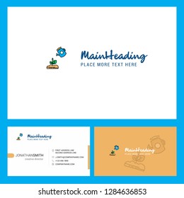 Plant shower  Logo design with Tagline & Front and Back Busienss Card Template. Vector Creative Design