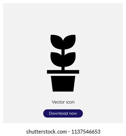 Plant sign icon in trendy flat style isolated on grey background, modern symbol vector illustration for web