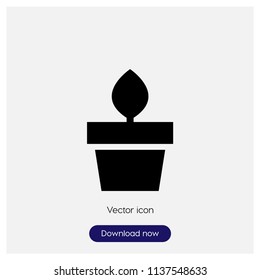 Plant sign icon in trendy flat style isolated on grey background, modern symbol vector illustration for web
