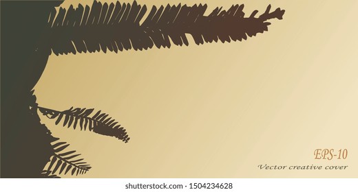 Plant silhouette. Background for cover. Vector graphics. Creative vector background for banner and flyer. Vector abstract background. EPS-10. Design background. Designer decorative cover