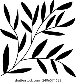 Plant silhouette. Natural ornament. vector illustration.