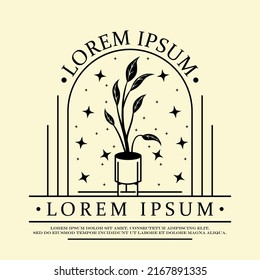 plant simple lable for emblem