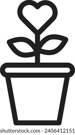 Plant single vector line icon