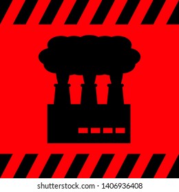 Plant and smoke black on red background, vector illustration for design.