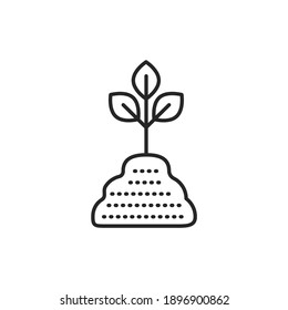 Plant in soil color line icon. Pictogram for web page, mobile app, promo. Editable stroke.