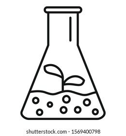 Plant soil flask icon. Outline plant soil flask vector icon for web design isolated on white background