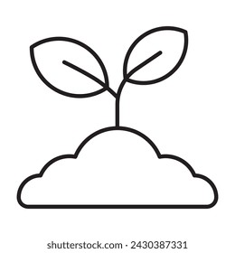 Icono de planta en línea de suelo. ilustración vectorial.