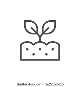 Plant and soil line outline icon