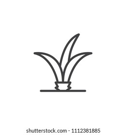 Plant in soil outline icon. linear style sign for mobile concept and web design. Agriculture simple line vector icon. Symbol, logo illustration. Pixel perfect vector graphics