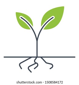 Plant Soil Stem Field Farm Gardening Concept Vector Icon