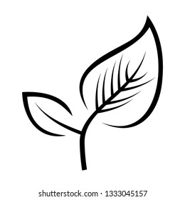 plant and sprout growing icons flat line design vector - Vector