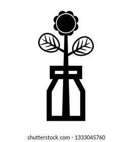 plant and sprout growing icons flat line design vector - Vector