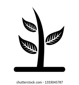 plant and sprout growing icons flat line design vector - Vector