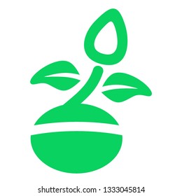 plant and sprout growing icons flat line design vector - Vector