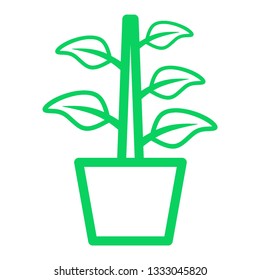 plant and sprout growing icons flat line design vector - Vector