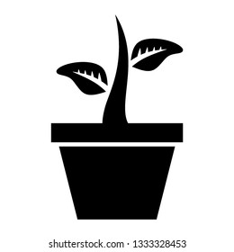 plant and sprout growing icons flat line design vector - Vector