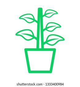plant and sprout growing icons flat line design vector - Vector