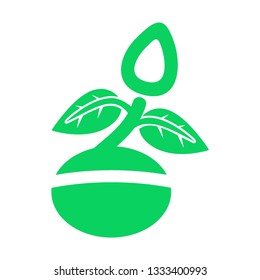 plant and sprout growing icons flat line design vector - Vector