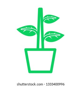 plant and sprout growing icons flat line design vector - Vector
