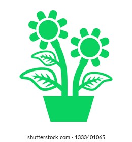 plant and sprout growing icons flat line design vector - Vector