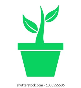 plant and sprout growing icons flat line design vector - Vector