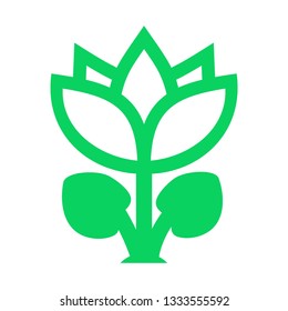 plant and sprout growing icons flat line design vector - Vector