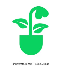 plant and sprout growing icons flat line design vector - Vector