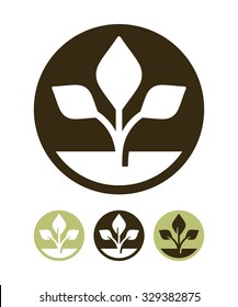 Plant Sprout Growing Vector Icon 