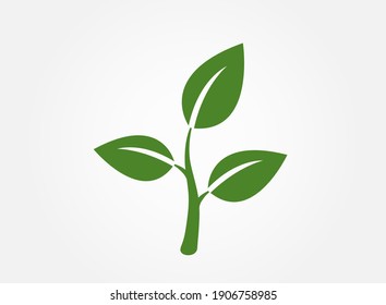 Plant sprout icon. eco, environment and growth symbol. nature design element. vector green color image