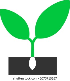 Plant sprout icon with flat style. Isolated vector plant sprout icon image on a white background.