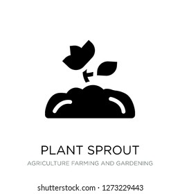 plant sprout icon vector on white background, plant sprout trendy filled icons from Agriculture farming and gardening collection, plant sprout simple element illustration