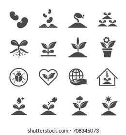 Plant And Sprout Icons. Vector Icon