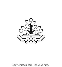 Plant Sprout Line Icon. linear style sign for mobile concept and web design. Outline vector icon.
