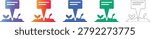 Plant Sprout Markers in Soil Icon Set vol 1572