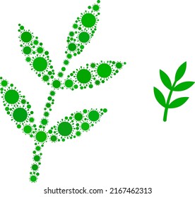 Plant sprout mosaic icon. Vector mosaic is composed from random contagious items. Contagious mosaic plant sprout icon. Plant sprout collage for isolation images.