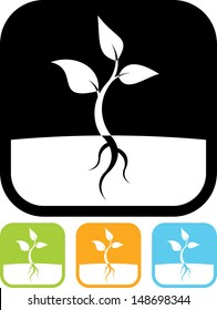 Plant sprout vector icon 