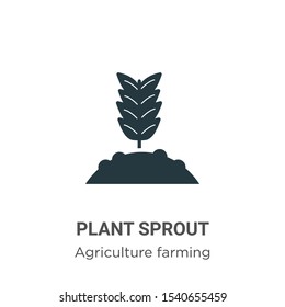 Plant sprout vector icon on white background. Flat vector plant sprout icon symbol sign from modern agriculture farming and gardening collection for mobile concept and web apps design.