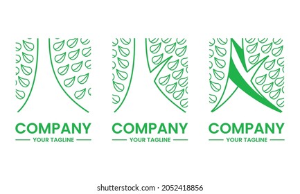 plant square logo concept. for nature and herbs logo. green. suitable for logo, icon, symbol and sign