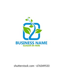 Plant in The Square Logo Template Design