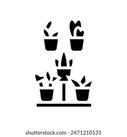 plant stands urban gardening glyph icon vector. plant stands urban gardening sign. isolated symbol illustration