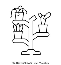 plant stands urban gardening line icon vector. plant stands urban gardening sign. isolated contour symbol black illustration