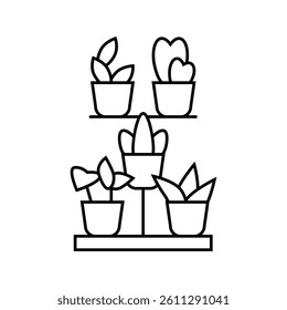 plant stands urban gardening line icon vector. plant stands urban gardening sign. isolated contour symbol black illustration
