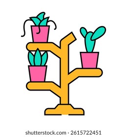 plant stands urban gardening line icon vector. plant stands urban gardening sign. isolated symbol illustration