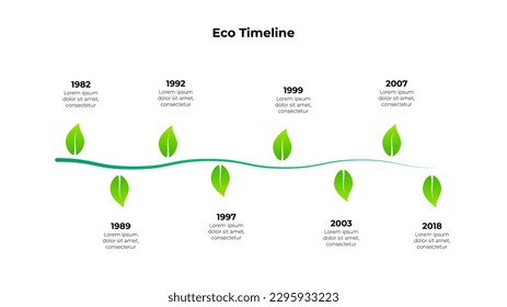 Plant stem with leaves. Ecology infographic template. Environmentally friendly templat