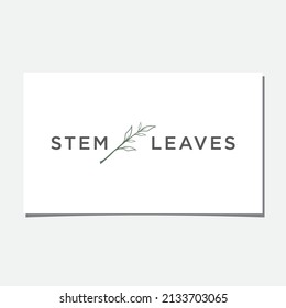 PLANT STEM AND LEAVES LOGO DESIGN