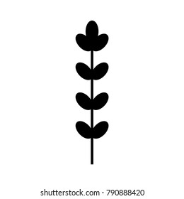 plant stem with leaves vector icon