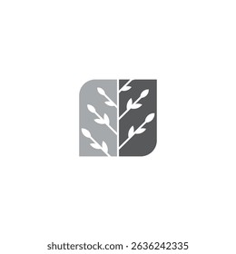 Plant stem logo with modern design