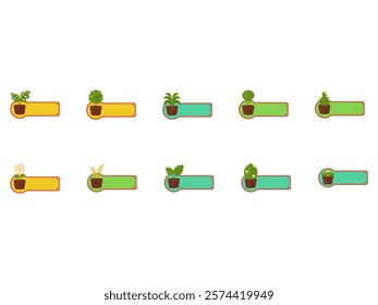 Plant Sticker Tag Element Set